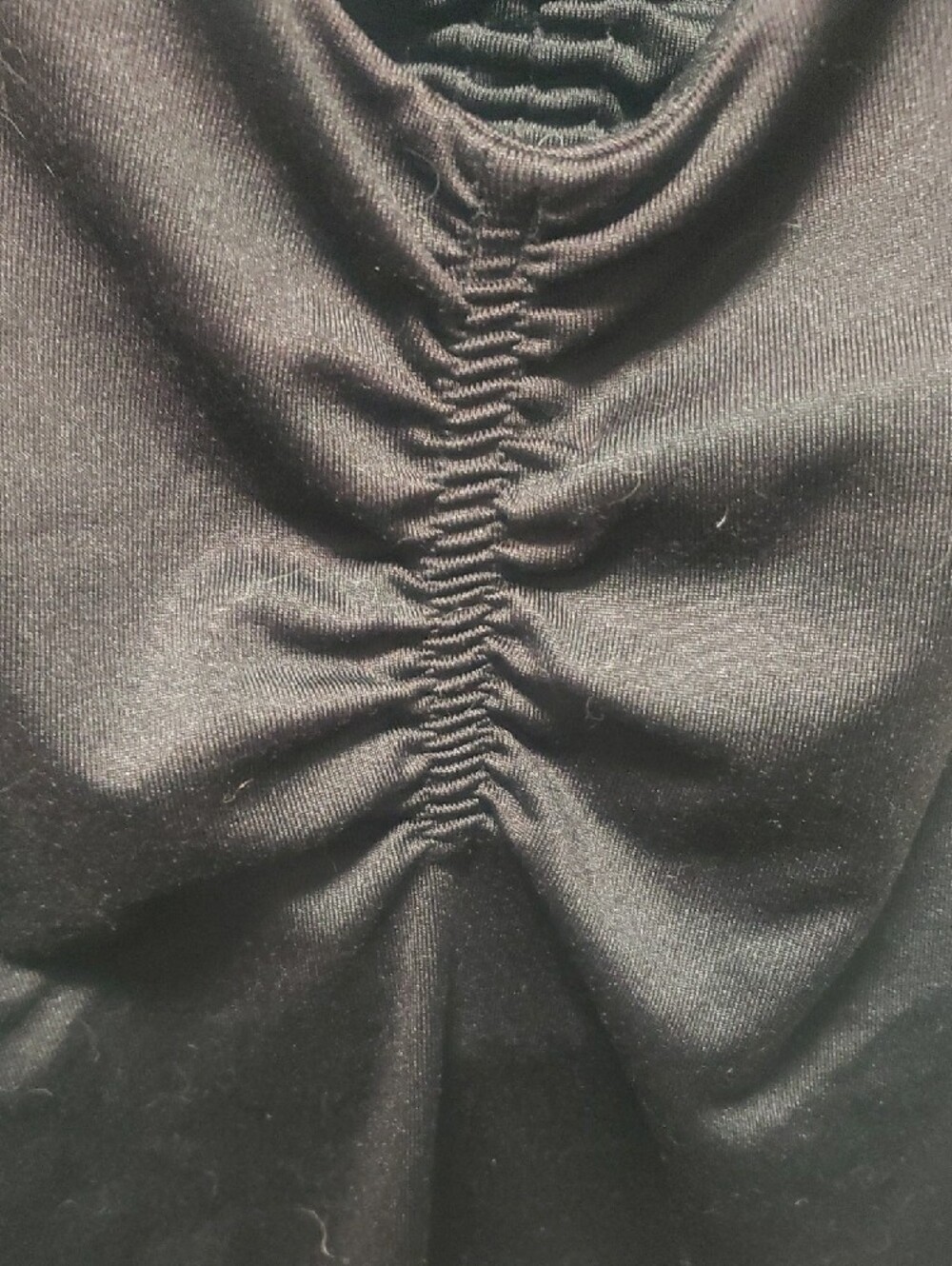 Black Ruched T-Back Tank - Picture 2 of 4